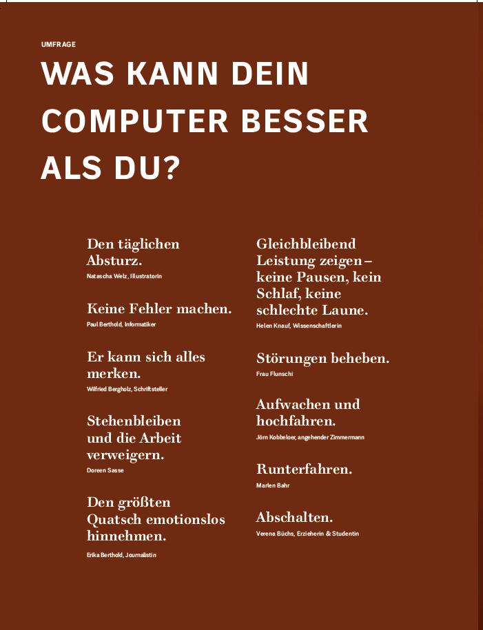 Umfrage: Was kann dein Computer besser als du?