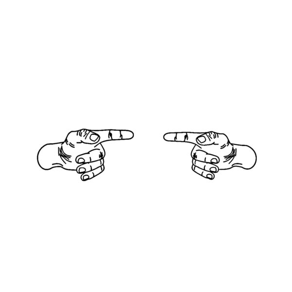 Aufeinanderzeigende Finger