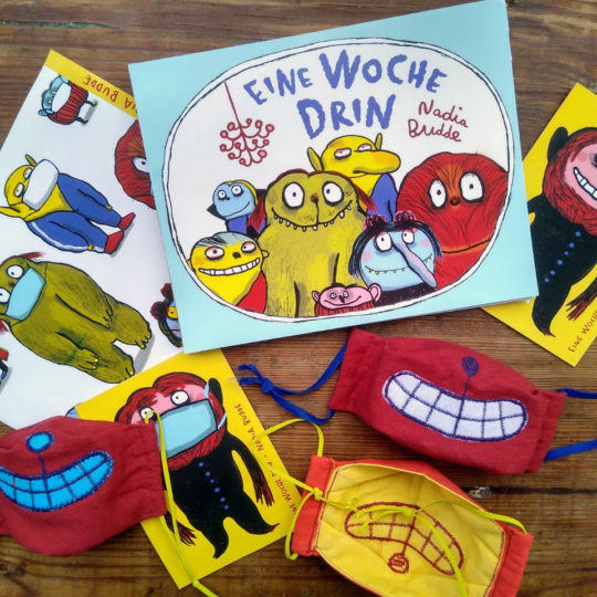 Eine Woche drin- Pappbuch und Masken von Nadia Budde