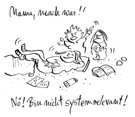 Tasche illustriert Systemrelevanz